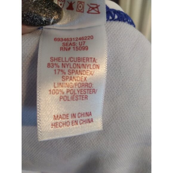 Bongo 1 Pc Swimsuit Blue Red Stars Patriotic Criss Cross Straps Sz M Jun… - Picture 10 of 10